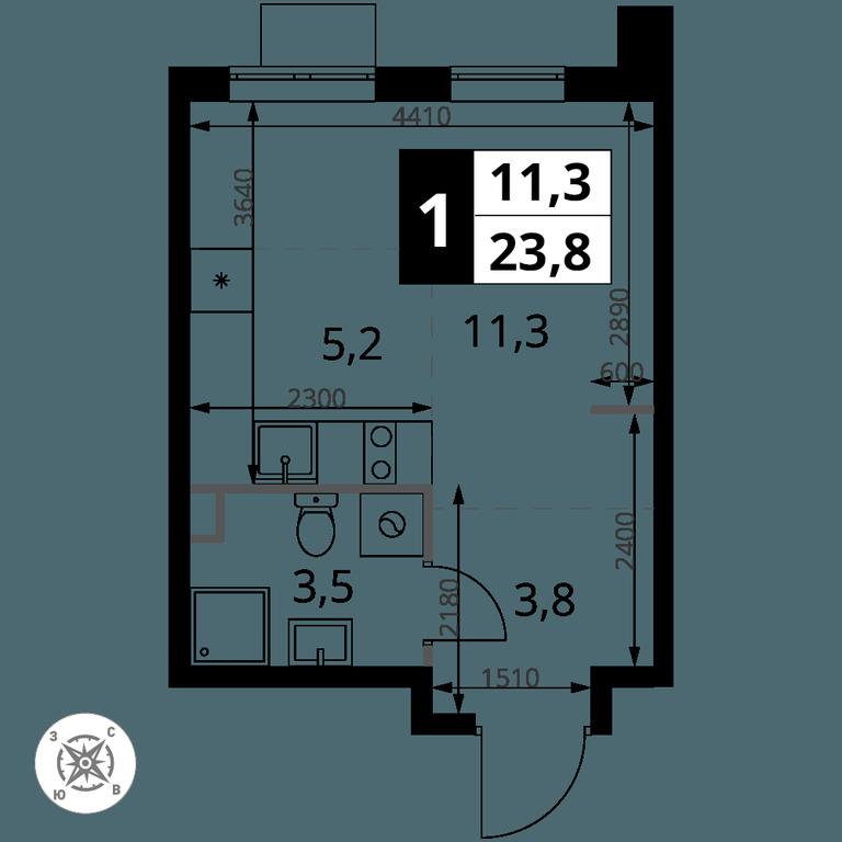 Apartment Sale, 23.8 sq. m. at Pervy Sheremetevskij, Komsomolskaya Street, 16, Khimki, Moscow Region, Russia #1 Apartment Sale, 23.8 sq. m. at Pervy Sheremetevskij, Komsomolskaya Street, 16, Khimki, Moscow Region, Russia #1