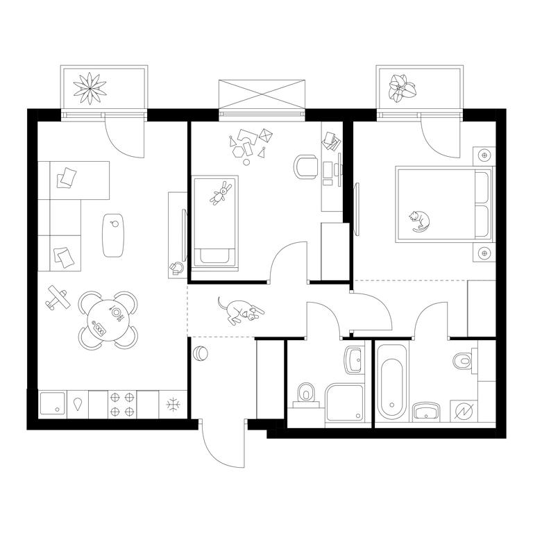 2-BD Apartment Sale, 57.5 sq. m. at Michurinskiy Park, Ozyornaya Street, 44А, Moscow, Russia #1 2-BD Apartment Sale, 57.5 sq. m. at Michurinskiy Park, Ozyornaya Street, 44А, Moscow, Russia #1