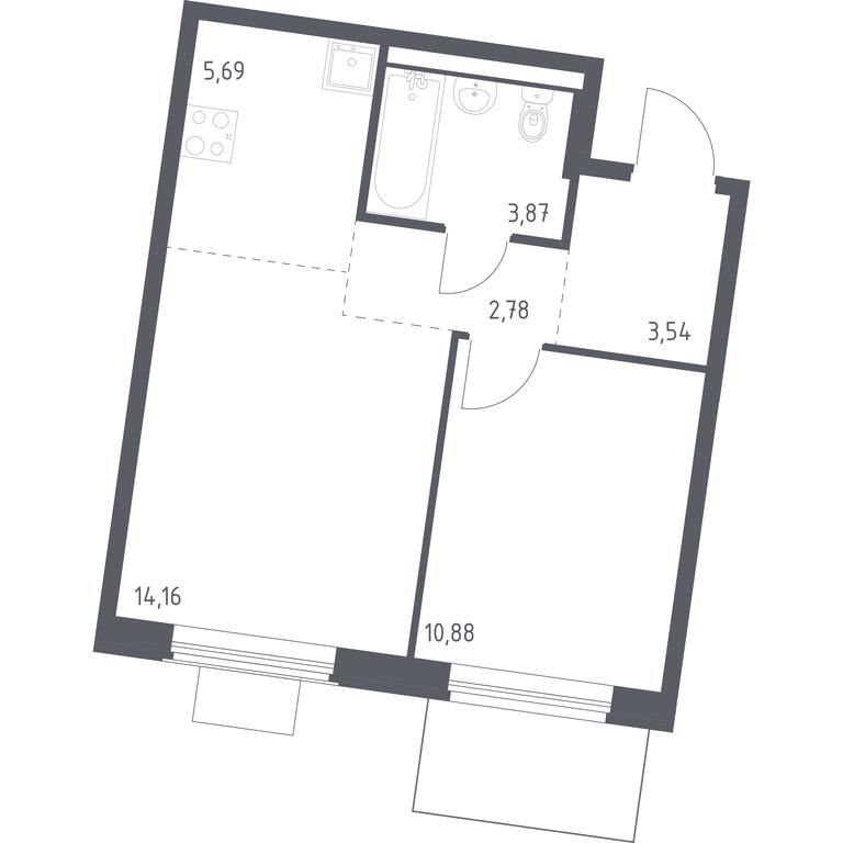Apartment Sale, 40.92 sq. m. at Kvartal Zapadnyj, kvartal № 76, Marushkinskoye Settlement, Moscow, Russia #1 Apartment Sale, 40.92 sq. m. at Kvartal Zapadnyj, kvartal № 76, Marushkinskoye Settlement, Moscow, Russia #1