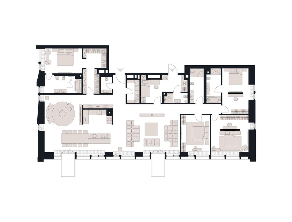 4-BD Apartment Sale, 266平方米 at Victory Park Residences, Bratyev Fonchenko Street, вл3, Moscow, Russia #1