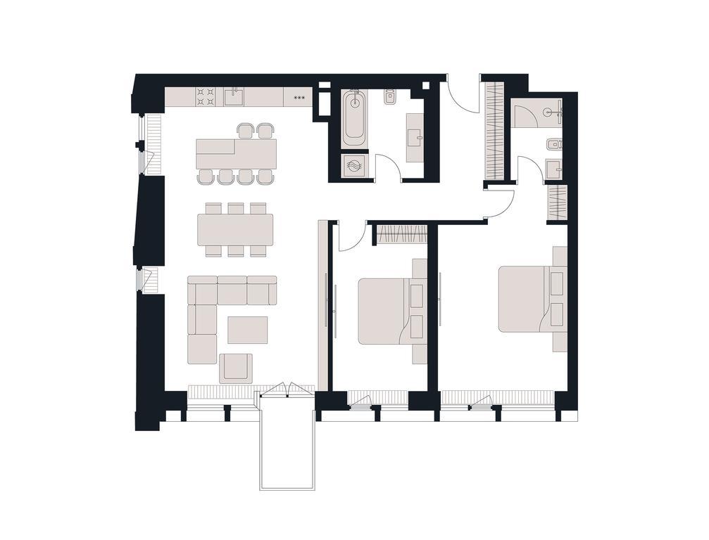 2-BD Apartment Sale, 116.7平方米 at Victory Park Residences, Bratyev Fonchenko Street, вл3, Moscow, Russia #2 2-BD Apartment Sale, 116.7平方米 at Victory Park Residences, Bratyev Fonchenko Street, вл3, Moscow, Russia #2