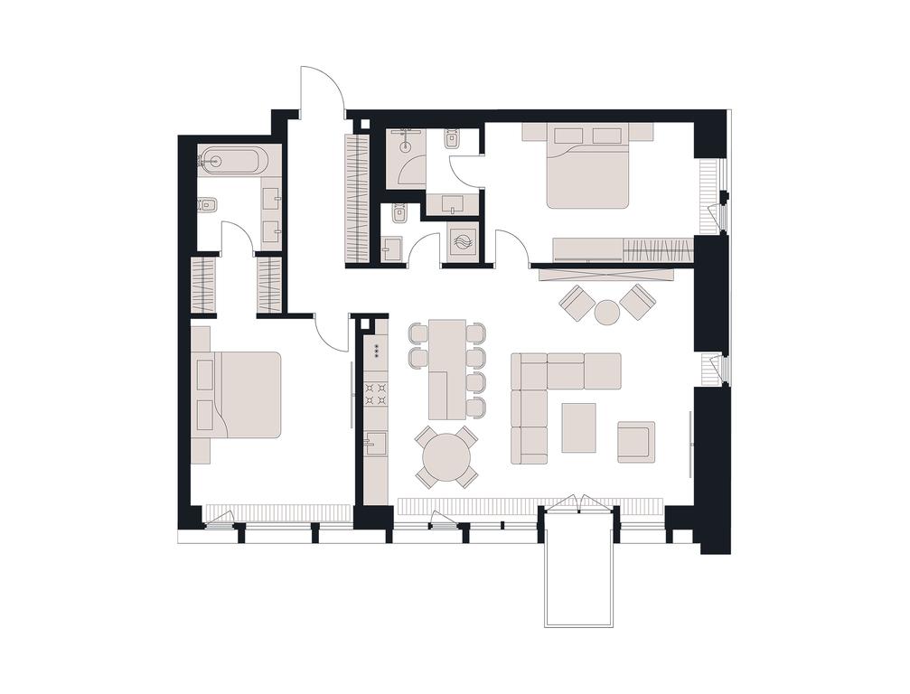 2-BD Apartment Sale, 117.7平方米 at Victory Park Residences, Bratyev Fonchenko Street, вл3, Moscow, Russia #1 2-BD Apartment Sale, 117.7平方米 at Victory Park Residences, Bratyev Fonchenko Street, вл3, Moscow, Russia #1