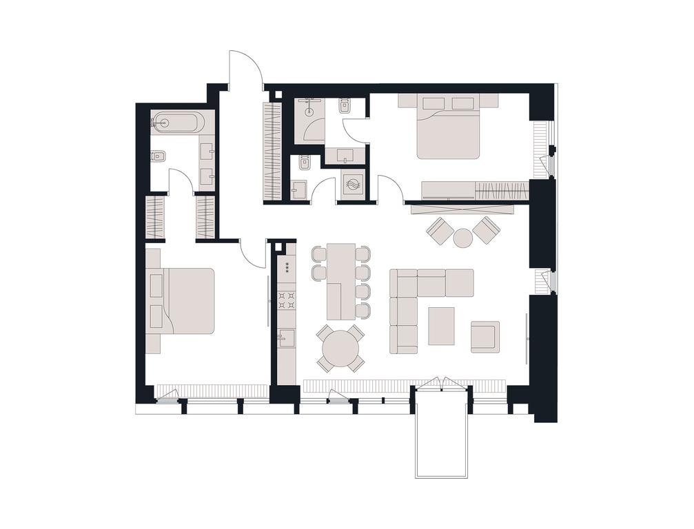 2-BD Apartment Sale, 117.7平方米 at Victory Park Residences, Bratyev Fonchenko Street, вл3, Moscow, Russia #2 2-BD Apartment Sale, 117.7平方米 at Victory Park Residences, Bratyev Fonchenko Street, вл3, Moscow, Russia #2