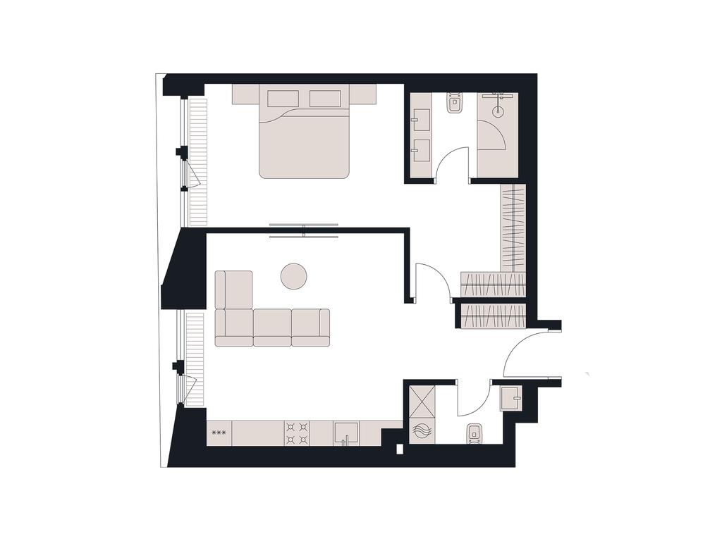 1-BD Apartment Sale, 67.1 sq. m. at Victory Park Residences, Bratyev Fonchenko Street, вл3, Moscow, Russia #1 1-BD Apartment Sale, 67.1 sq. m. at Victory Park Residences, Bratyev Fonchenko Street, вл3, Moscow, Russia #1