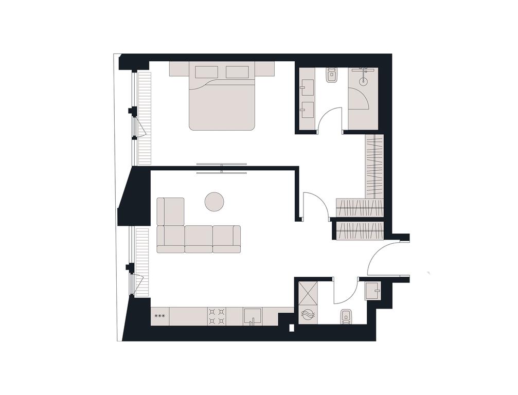 1-BD Apartment Sale, 67.1 sq. m. at Victory Park Residences, Bratyev Fonchenko Street, вл3, Moscow, Russia #2 1-BD Apartment Sale, 67.1 sq. m. at Victory Park Residences, Bratyev Fonchenko Street, вл3, Moscow, Russia #2