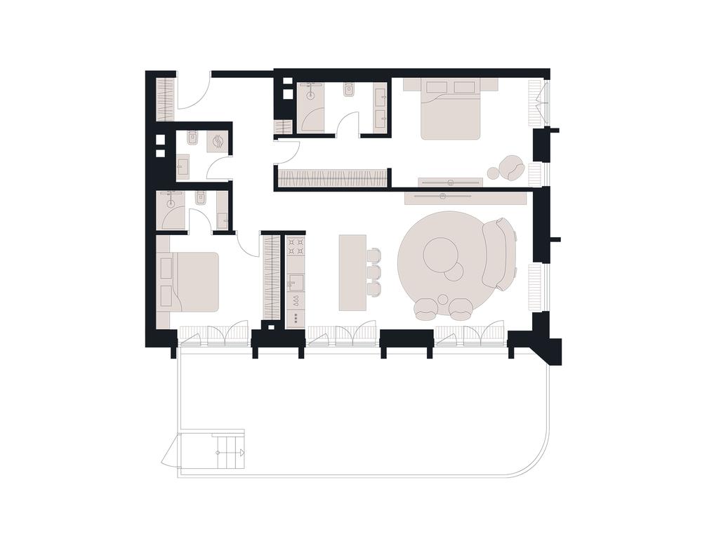 2-BD Apartment Sale, 118.8 sq. m. at Victory Park Residences, Bratyev Fonchenko Street, вл3, Moscow, Russia #1 2-BD Apartment Sale, 118.8 sq. m. at Victory Park Residences, Bratyev Fonchenko Street, вл3, Moscow, Russia #1