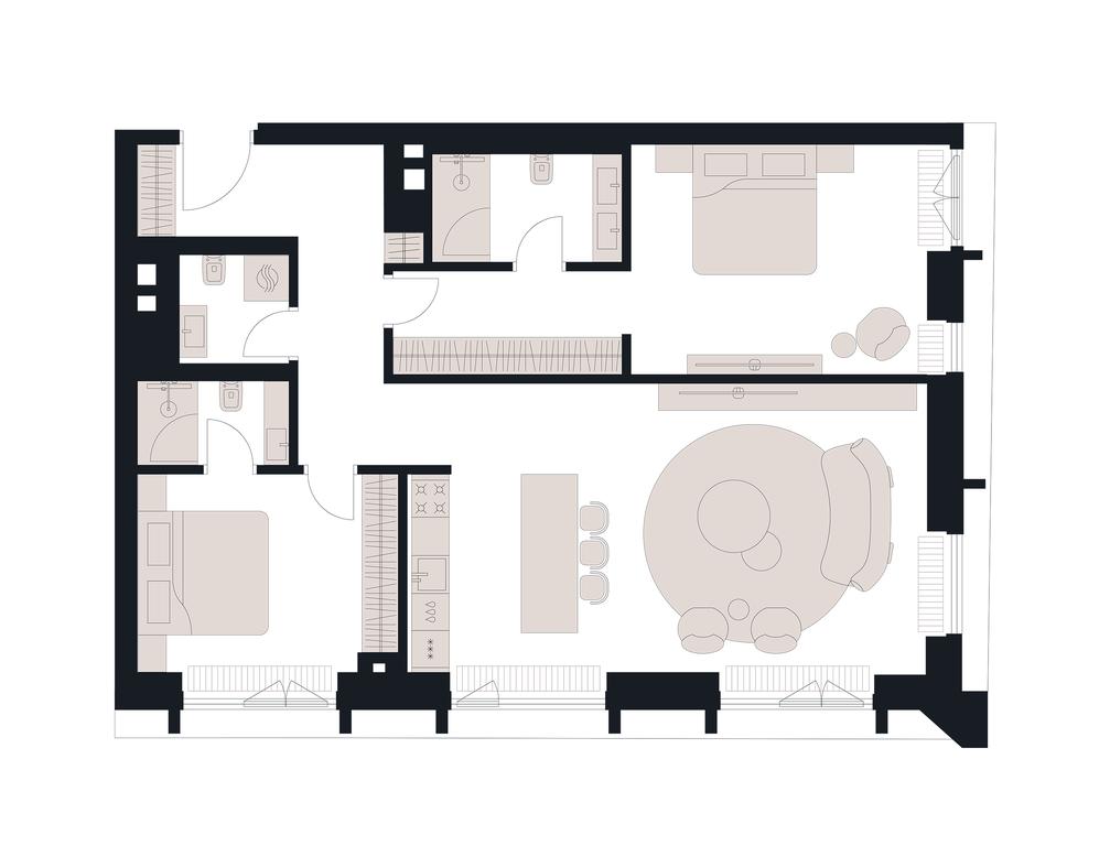 2-BD Apartment Sale, 103.1 sq. m. at Victory Park Residences, Bratyev Fonchenko Street, вл3, Moscow, Russia #1 2-BD Apartment Sale, 103.1 sq. m. at Victory Park Residences, Bratyev Fonchenko Street, вл3, Moscow, Russia #1