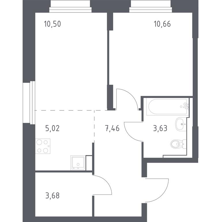 Apartment Sale, 40.95平方米 at Kvartal Strogino, zhiloy kompleks Kvartal Strogino, Krasnogorsk, Moscow Region, Russia #1