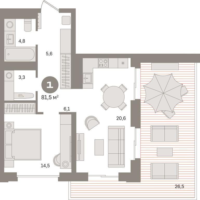 1-BD Apartment Sale, 85.5平方米 at Kvartal «MONS», Ogorodny Drive, Moscow, Russia #1 1-BD Apartment Sale, 85.5平方米 at Kvartal «MONS», Ogorodny Drive, Moscow, Russia #1