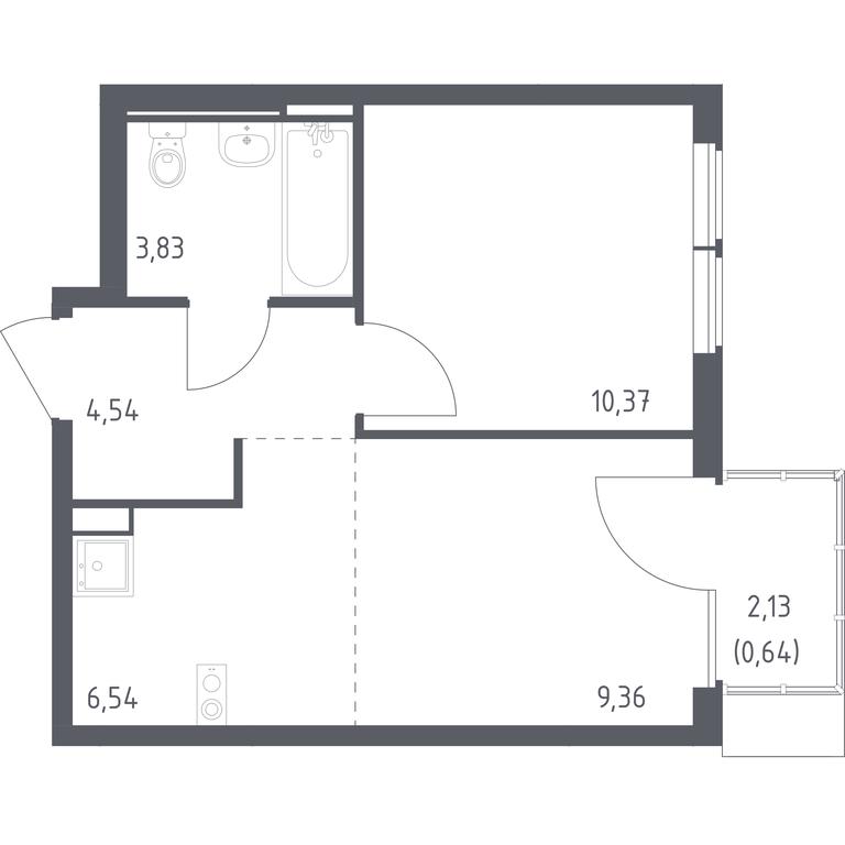 Apartment Sale, 35.28 sq. m. at Ostafevo, Ostafyevskoe Highway, 12к1, Ryazanovskoe Settlement, Moscow, Russia #1