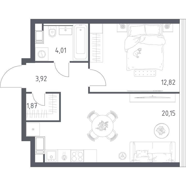 Apartment Sale, 42.77平方米 at MirrorZdanie, Oktyabrskaya Street, 98, Moscow, Russia #2 Apartment Sale, 42.77平方米 at MirrorZdanie, Oktyabrskaya Street, 98, Moscow, Russia #2