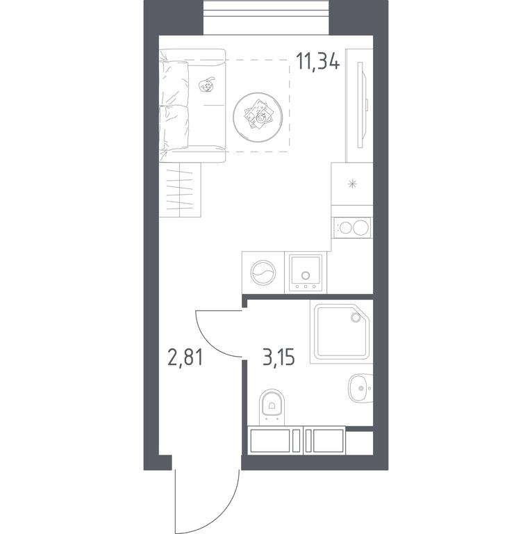 Apartment Sale, 17.3平方米 at MirrorZdanie, Oktyabrskaya Street, 98, Moscow, Russia #1 Apartment Sale, 17.3平方米 at MirrorZdanie, Oktyabrskaya Street, 98, Moscow, Russia #1
