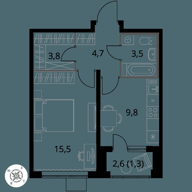 1-BD Apartment Sale, 38.6 sq. m. at Pervy Donskoj, zhiloy mikrorayon Sapronovo, derevnya Sapronovo, Leninskiy City District, Moscow Region, Russia #1 1-BD Apartment Sale, 38.6 sq. m. at Pervy Donskoj, zhiloy mikrorayon Sapronovo, derevnya Sapronovo, Leninskiy City District, Moscow Region, Russia #1