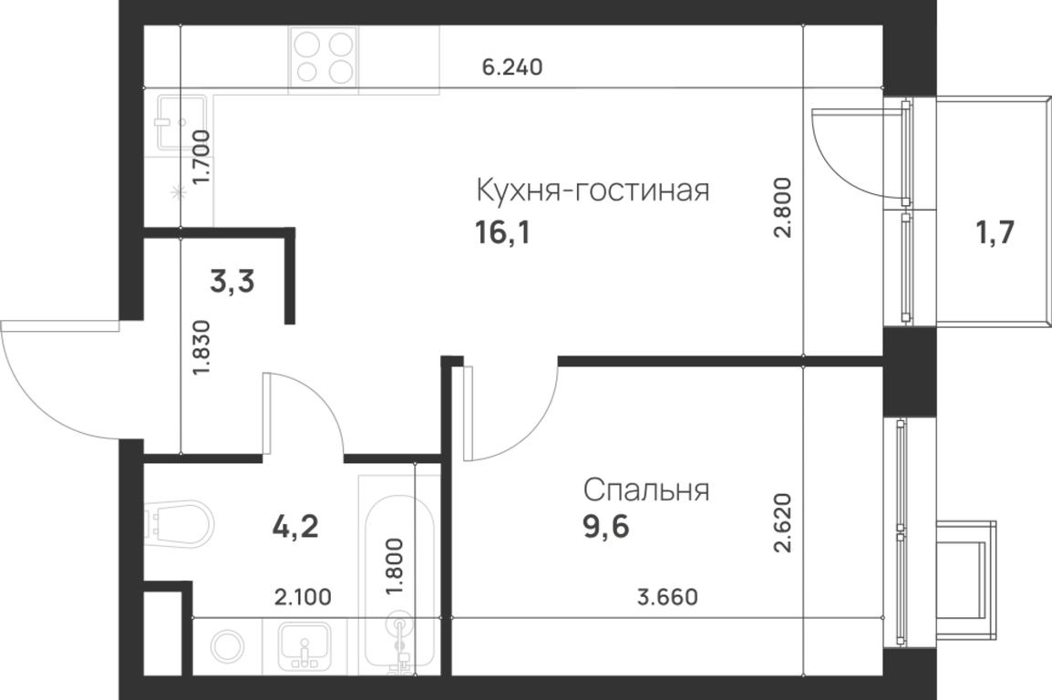 1-BD Apartment Sale, 33.7 sq. m. at Газопровод, Sosenskoye Settlement, Moscow, Russia #1 1-BD Apartment Sale, 33.7 sq. m. at Газопровод, Sosenskoye Settlement, Moscow, Russia #1