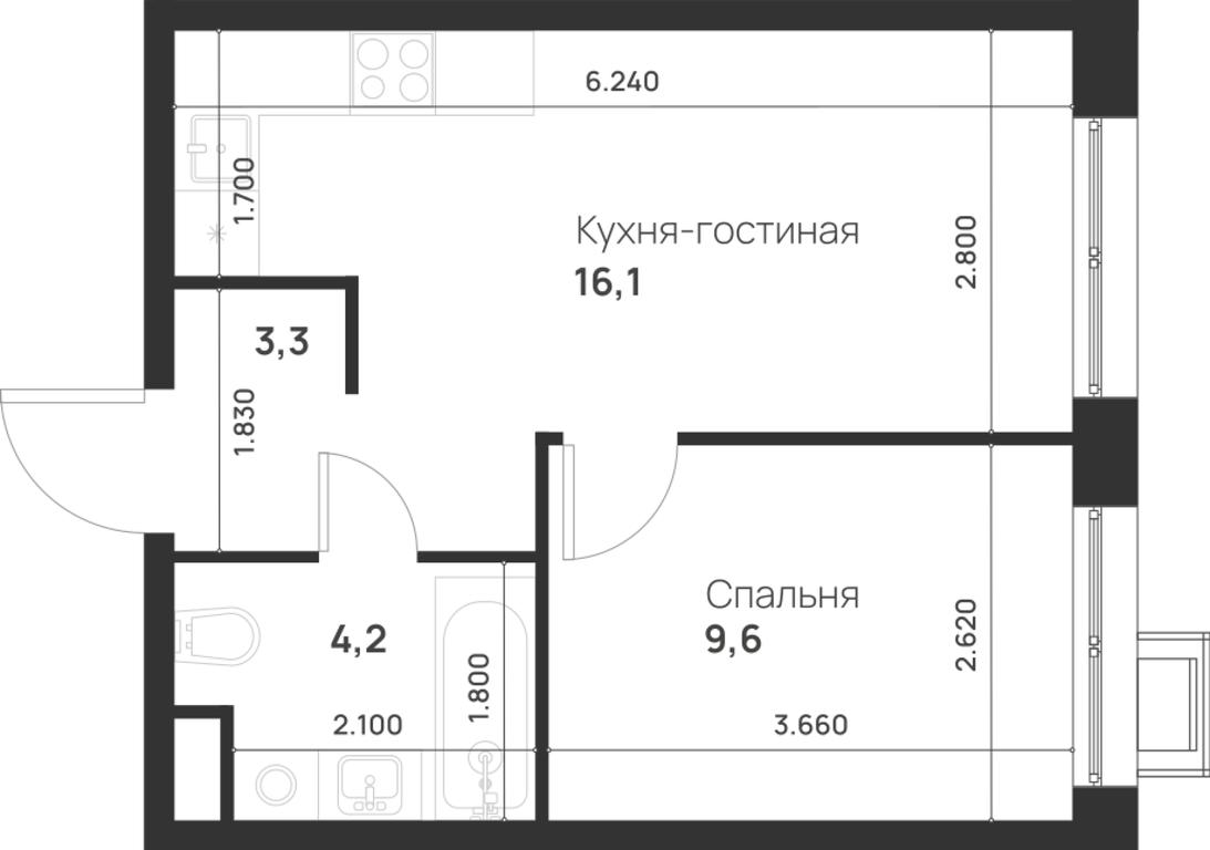 1-BD Apartment Sale, 33.2 sq. m. at Газопровод, Sosenskoye Settlement, Moscow, Russia #1 1-BD Apartment Sale, 33.2 sq. m. at Газопровод, Sosenskoye Settlement, Moscow, Russia #1