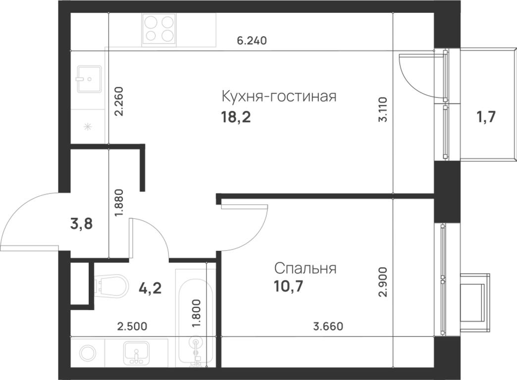 1-BD Apartment Sale, 37.4 sq. m. at Газопровод, Sosenskoye Settlement, Moscow, Russia #1 1-BD Apartment Sale, 37.4 sq. m. at Газопровод, Sosenskoye Settlement, Moscow, Russia #1