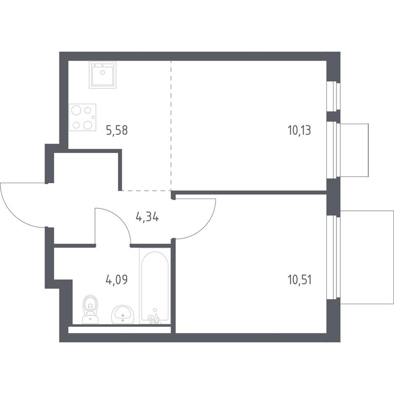 Apartment Sale, 34.65平方米 at Gorki Park, Shkolnaya ulitsa, 2, derevnya Korobovo, Leninskiy City District, Moscow Region, Russia #1 Apartment Sale, 34.65平方米 at Gorki Park, Shkolnaya ulitsa, 2, derevnya Korobovo, Leninskiy City District, Moscow Region, Russia #1