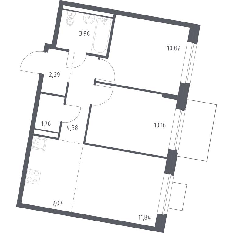 1-BD Apartment Sale, 52.33平方米 at Kvartal Zapadnyj, kvartal № 76, Marushkinskoye Settlement, Moscow, Russia #1 1-BD Apartment Sale, 52.33平方米 at Kvartal Zapadnyj, kvartal № 76, Marushkinskoye Settlement, Moscow, Russia #1