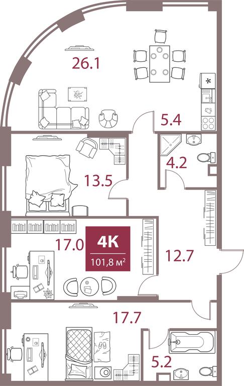 3-BD Apartment Sale, 101.8 sq. m. at Legacy, Michurinsky Avenue, 30А, Moscow, Russia #1 3-BD Apartment Sale, 101.8 sq. m. at Legacy, Michurinsky Avenue, 30А, Moscow, Russia #1