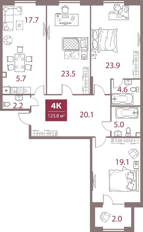 3-BD Apartment Sale, 123.8 sq. m. at Legacy, Michurinsky Avenue, 30А, Moscow, Russia #1 3-BD Apartment Sale, 123.8 sq. m. at Legacy, Michurinsky Avenue, 30А, Moscow, Russia #1