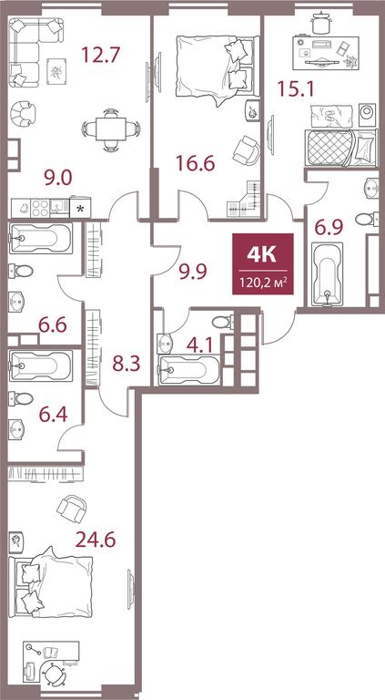 3-BD Apartment Sale, 120.2 sq. m. at Legacy, Michurinsky Avenue, 30А, Moscow, Russia #1 3-BD Apartment Sale, 120.2 sq. m. at Legacy, Michurinsky Avenue, 30А, Moscow, Russia #1