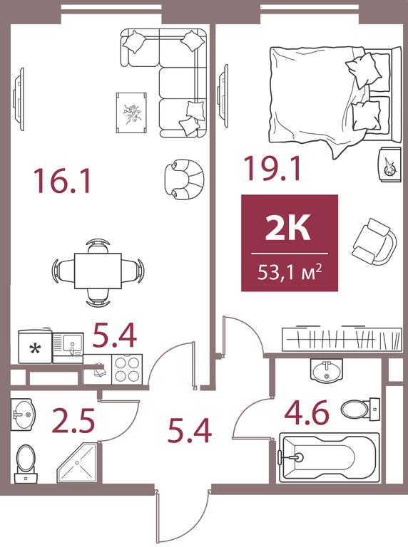 1-BD Apartment Sale, 53.1平方米 at Legacy, Michurinsky Avenue, 30А, Moscow, Russia #1 1-BD Apartment Sale, 53.1平方米 at Legacy, Michurinsky Avenue, 30А, Moscow, Russia #1