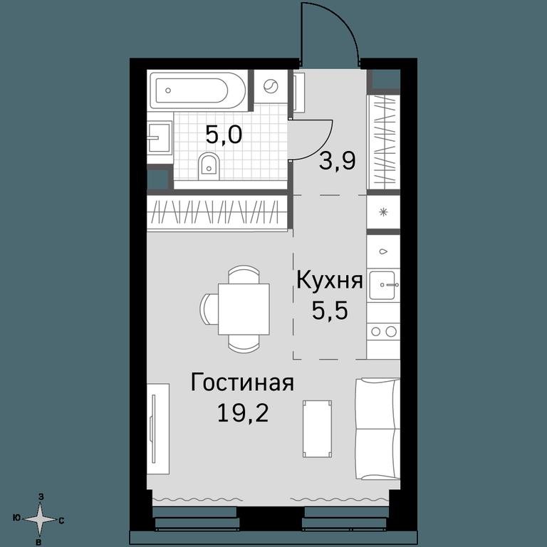 Apartment Sale, 33.6 sq. m. at Amber City, 3rd Khoroshyovsky Drive, 3А, Moscow, Russia #1