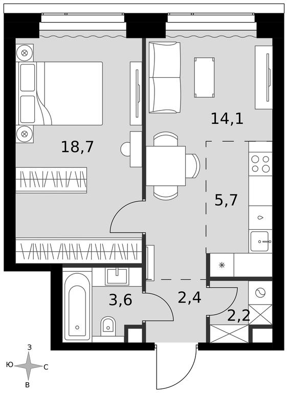 2-BD Apartment Sale, 46.7 sq. m. at Amber City, 3rd Khoroshyovsky Drive, 3А, Moscow, Russia #1 2-BD Apartment Sale, 46.7 sq. m. at Amber City, 3rd Khoroshyovsky Drive, 3А, Moscow, Russia #1