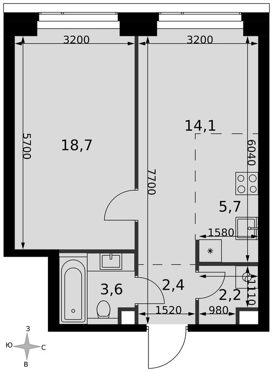 2-BD Apartment Sale, 46.7 sq. m. at Amber City, 3rd Khoroshyovsky Drive, 3А, Moscow, Russia #2 2-BD Apartment Sale, 46.7 sq. m. at Amber City, 3rd Khoroshyovsky Drive, 3А, Moscow, Russia #2