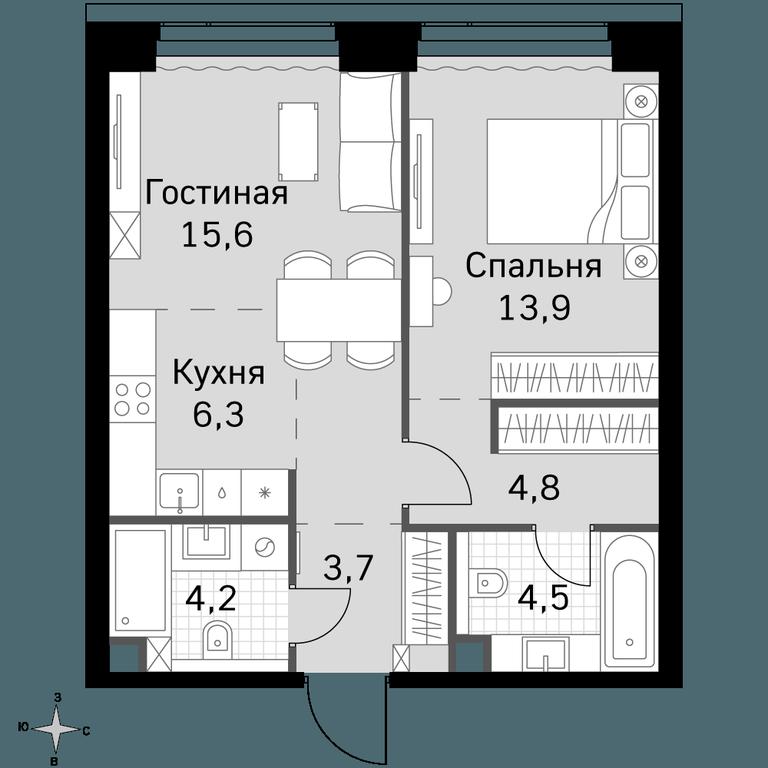 2-BD Apartment Sale, 53 sq. m. at Amber City, 3rd Khoroshyovsky Drive, 3А, Moscow, Russia #1 2-BD Apartment Sale, 53 sq. m. at Amber City, 3rd Khoroshyovsky Drive, 3А, Moscow, Russia #1