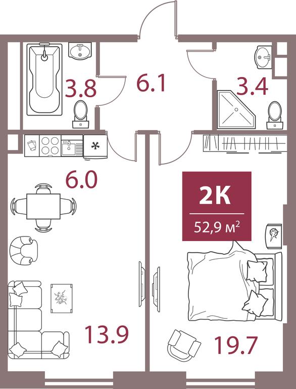 1-BD Apartment Sale, 52.9 sq. m. at Legacy, Michurinsky Avenue, 30А, Moscow, Russia #1 1-BD Apartment Sale, 52.9 sq. m. at Legacy, Michurinsky Avenue, 30А, Moscow, Russia #1