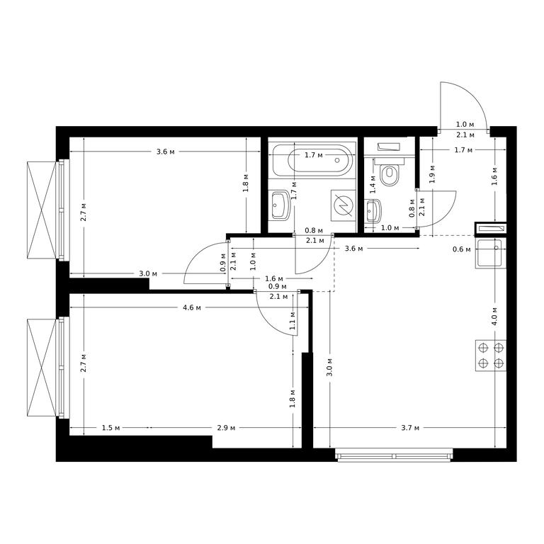 2-BD Apartment Sale, 45.5 sq. m. at Bolshaya Akademicheskaya 85, 3rd Nizhnelikhoborsky Drive, 1с16, Moscow, Russia #1 2-BD Apartment Sale, 45.5 sq. m. at Bolshaya Akademicheskaya 85, 3rd Nizhnelikhoborsky Drive, 1с16, Moscow, Russia #1