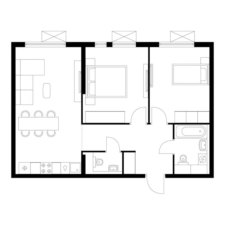 2-BD Apartment Sale, 61平方米 at Yauza Park, ulitsa Kolontsova, 4, Mytischi, Moscow Region, Russia #1