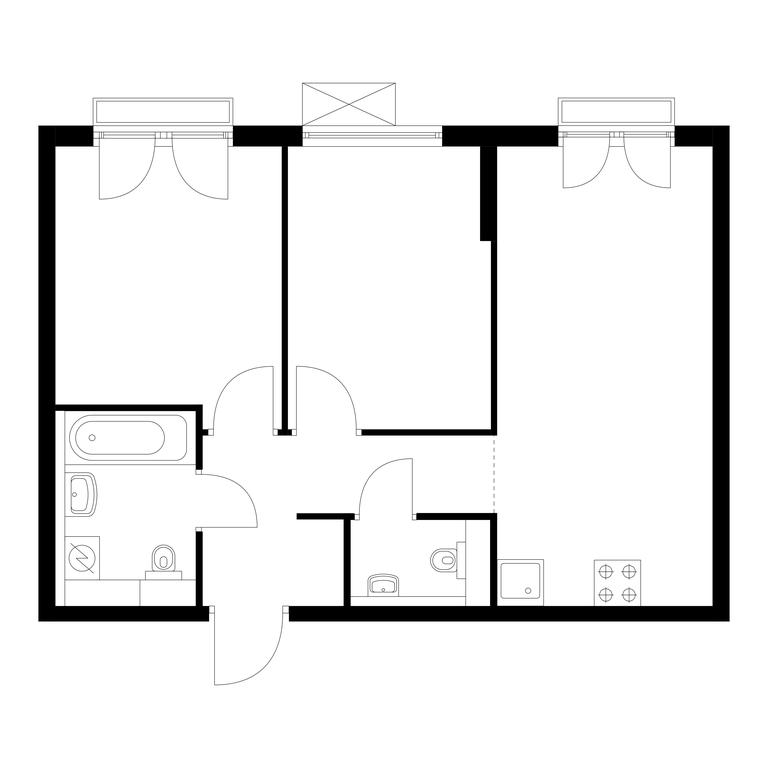 2-BD Apartment Sale, 47.2 sq. m. at Ilinskie Luga, Zapovednaya Street, 1, posyolok Ilyinskoye-Usovo, Krasnogorsk City District, Moscow Region, Russia #1