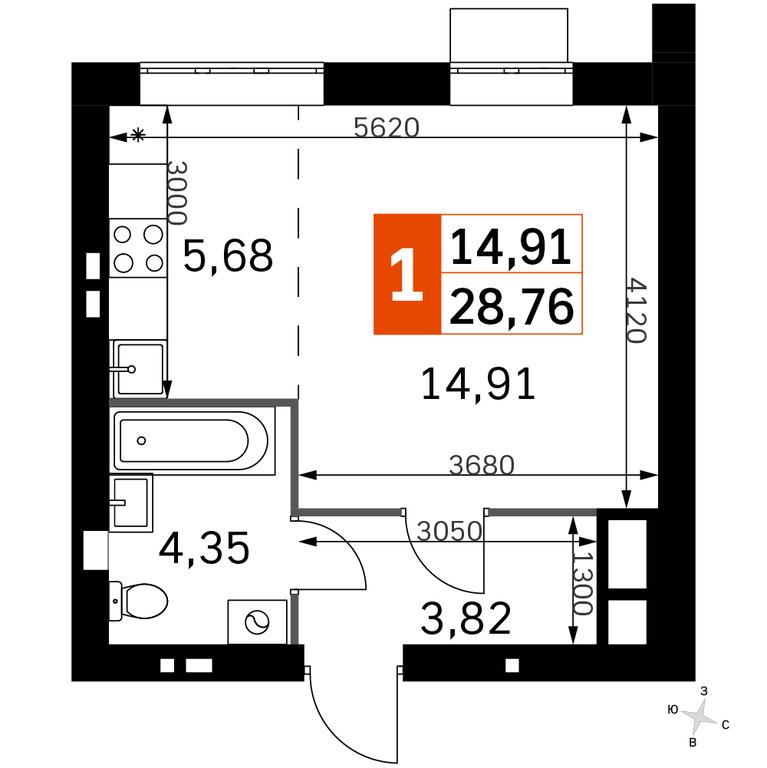 Apartment Sale, 28.76 sq. m. at Zhavoronki Club, zhiloy kompleks Akkord Smart-kvartal, Mitkino Village, Odintsovskiy City District, Moscow Region, Russia #2 Apartment Sale, 28.76 sq. m. at Zhavoronki Club, zhiloy kompleks Akkord Smart-kvartal, Mitkino Village, Odintsovskiy City District, Moscow Region, Russia #2