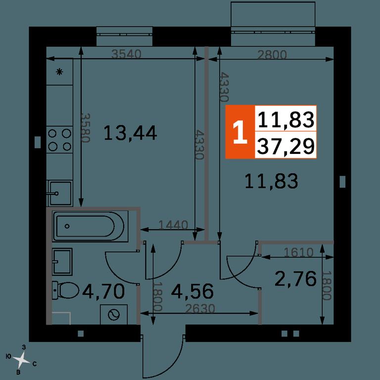 1-BD Apartment Sale, 37.29 sq. m. at Zhavoronki Club, zhiloy kompleks Akkord Smart-kvartal, Mitkino Village, Odintsovskiy City District, Moscow Region, Russia #2 1-BD Apartment Sale, 37.29 sq. m. at Zhavoronki Club, zhiloy kompleks Akkord Smart-kvartal, Mitkino Village, Odintsovskiy City District, Moscow Region, Russia #2