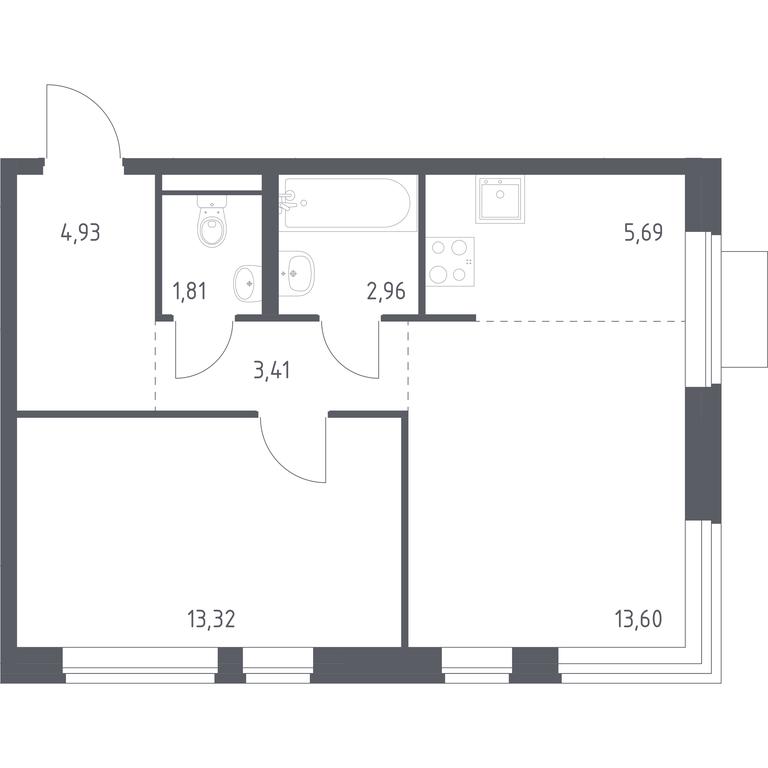 Apartment Sale, 45.72 sq. m. at Novoe Vidnoe, Kalinovka Village, Leninskiy City District, Moscow Region, Russia #1