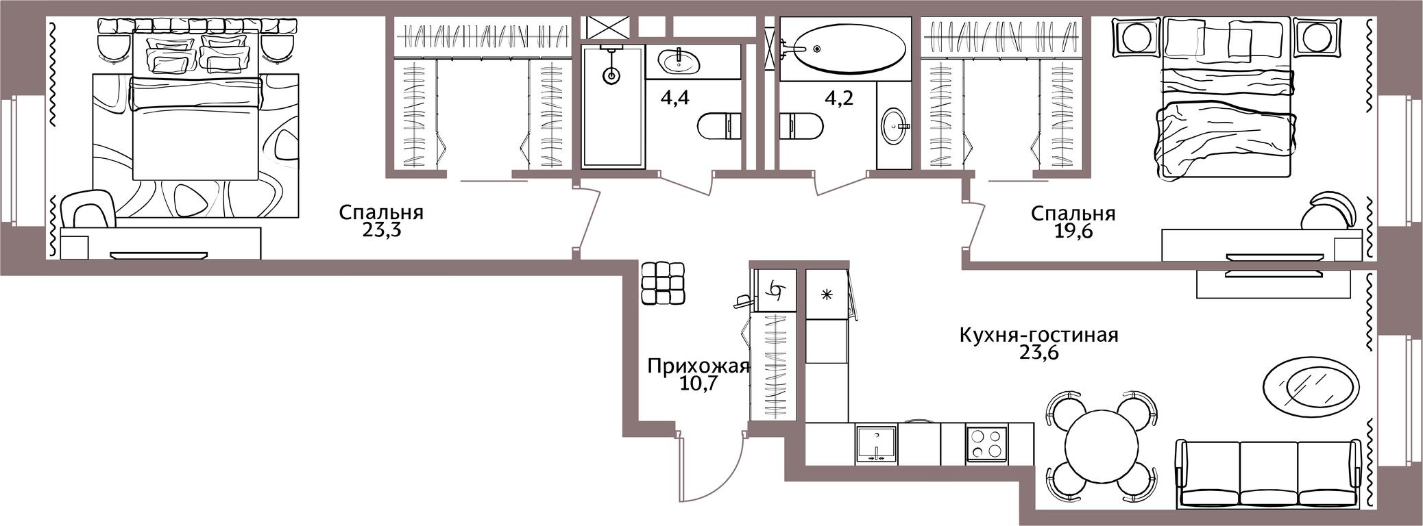 2-BD Apartment Sale, 86.4平方米 at Legacy, Michurinsky Avenue, 30А, Moscow, Russia #2