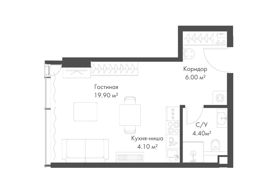 Apartment Sale, 34.4 sq. m. at Slava, Leningradskiy Avenue, 8с10, Moscow, Russia #2