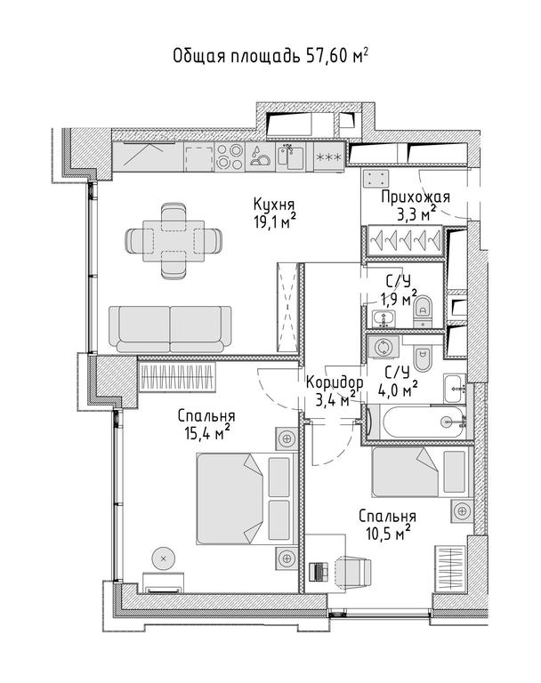 2-BD Apartment Sale, 58.7 sq. m. at City Bay, Volokolamskoye Highway, 95с3, Moscow, Russia #1 2-BD Apartment Sale, 58.7 sq. m. at City Bay, Volokolamskoye Highway, 95с3, Moscow, Russia #1