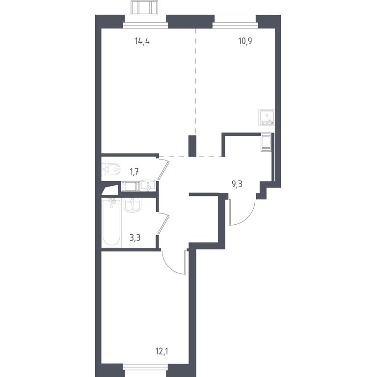 Apartment Sale, 52.4 sq. m. at Liubertsy, ulitsa Kamova, 5к1, Lyubertsy, Moscow Region, Russia #1