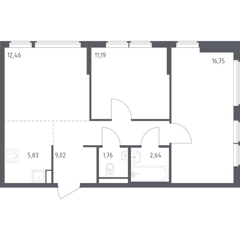 1-BD Apartment Sale, 59.65 sq. m. at Ostafevo, Ostafyevskoe Highway, 12к1, Ryazanovskoe Settlement, Moscow, Russia #1 1-BD Apartment Sale, 59.65 sq. m. at Ostafevo, Ostafyevskoe Highway, 12к1, Ryazanovskoe Settlement, Moscow, Russia #1