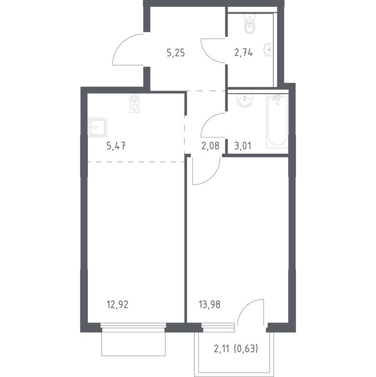 Apartment Sale, 46.08平方米 at Prigorod Lesnoe, Molodyozhny bulvar, 6, derevnya Misaylovo, Leninskiy City District, Moscow Region, Russia #1 Apartment Sale, 46.08平方米 at Prigorod Lesnoe, Molodyozhny bulvar, 6, derevnya Misaylovo, Leninskiy City District, Moscow Region, Russia #1