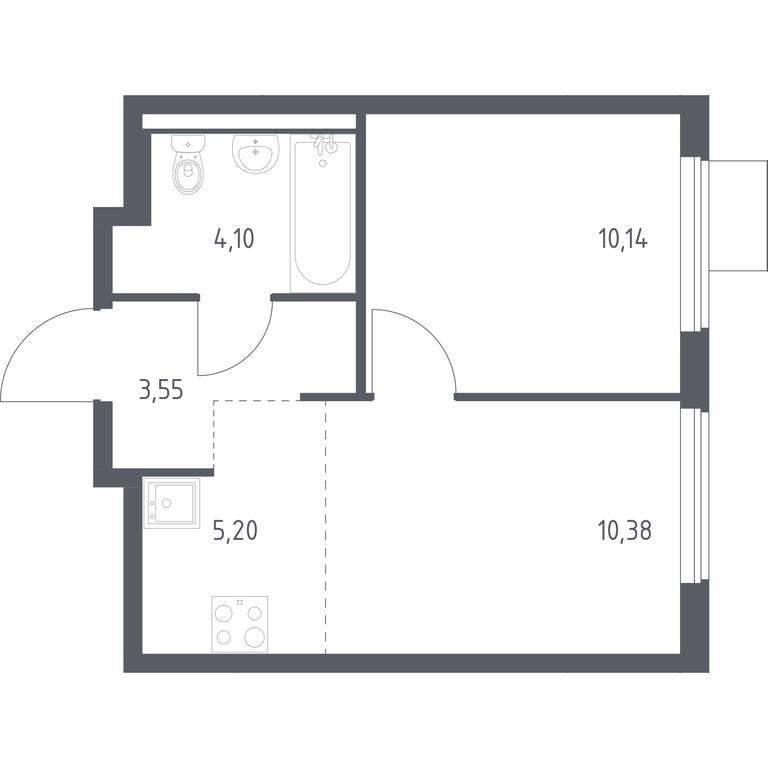 Apartment Sale, 33.37平方米 at Gorki Park, Shkolnaya ulitsa, 2, derevnya Korobovo, Leninskiy City District, Moscow Region, Russia #1 Apartment Sale, 33.37平方米 at Gorki Park, Shkolnaya ulitsa, 2, derevnya Korobovo, Leninskiy City District, Moscow Region, Russia #1