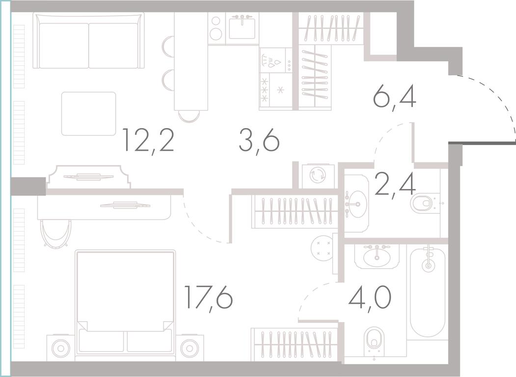 1-BD Apartment Sale, 47 sq. m. at River Park Towers, Kutuzovsky Drive, 16с1, Moscow, Russia #1 1-BD Apartment Sale, 47 sq. m. at River Park Towers, Kutuzovsky Drive, 16с1, Moscow, Russia #1