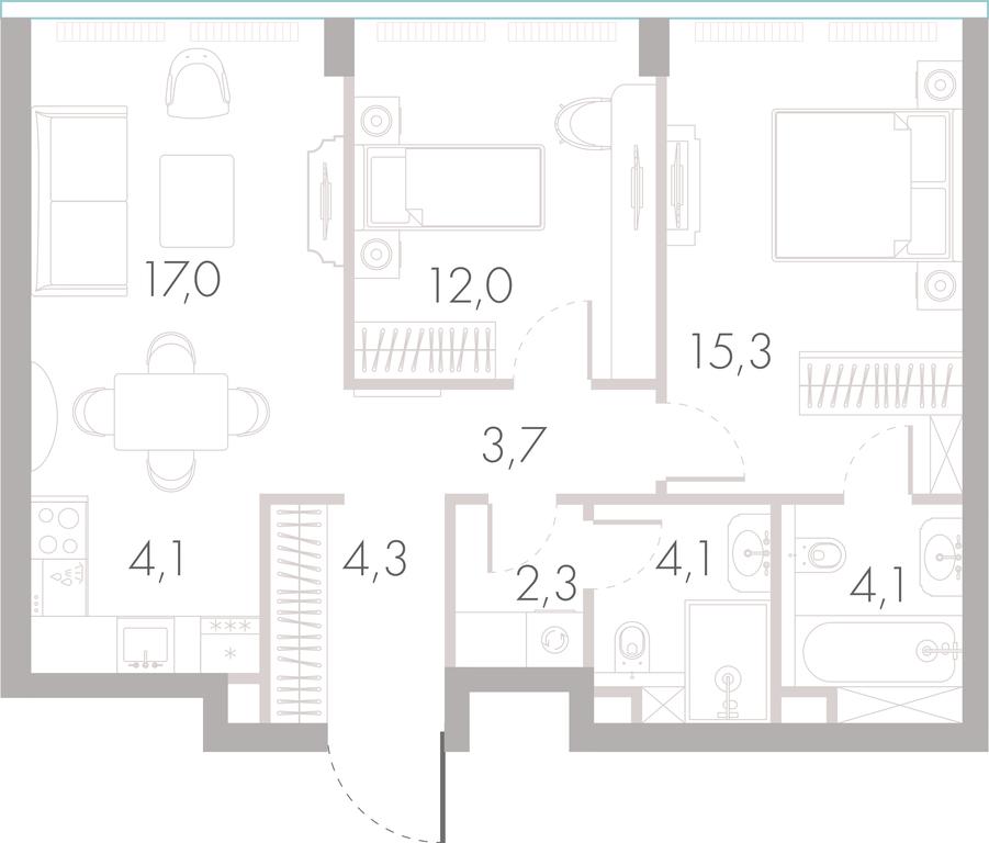 2-BD Apartment Sale, 65.6 sq. m. at River Park Towers, Kutuzovsky Drive, 16с1, Moscow, Russia #1 2-BD Apartment Sale, 65.6 sq. m. at River Park Towers, Kutuzovsky Drive, 16с1, Moscow, Russia #1