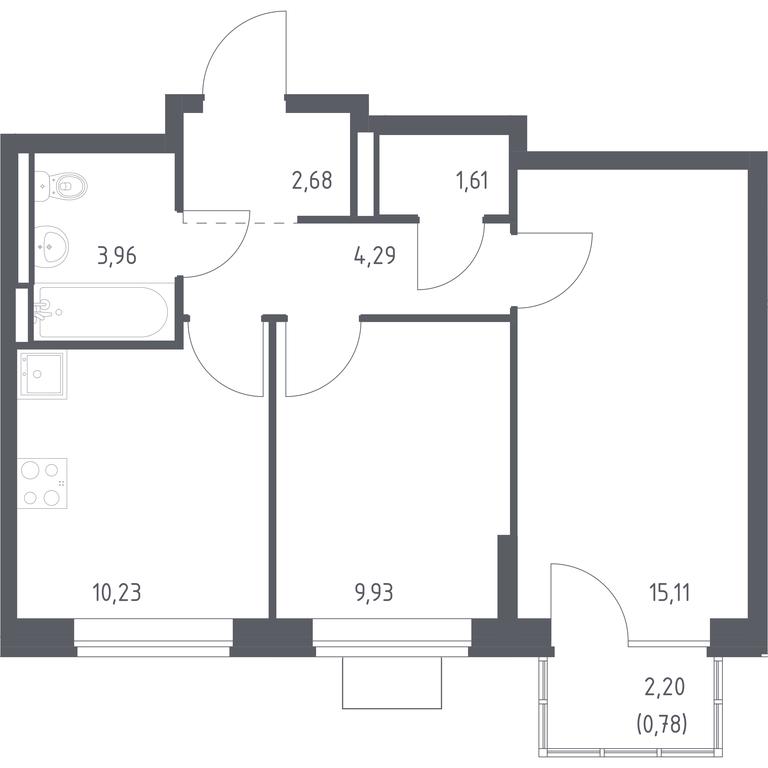 1-BD Apartment Sale, 48.59 sq. m. at Bogdanovskiy Les, derevnya Bogdanikha, Leninskiy City District, Moscow Region, Russia #1 1-BD Apartment Sale, 48.59 sq. m. at Bogdanovskiy Les, derevnya Bogdanikha, Leninskiy City District, Moscow Region, Russia #1