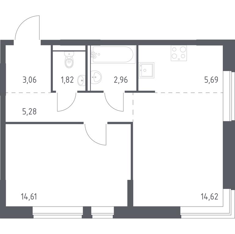 Apartment Sale, 48.04平方米 at Kvartal Marino, kvartal № 175, 1с1, Filimonkovskoye Municipal Formation, Moscow, Russia #1