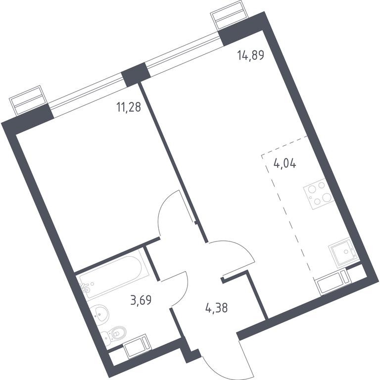 Apartment Sale, 38.28 sq. m. at Kvartal Rumyantsevo, ulitsa Admirala Kornilova, с1, Mosrentgen Settlement, Moscow, Russia #1 Apartment Sale, 38.28 sq. m. at Kvartal Rumyantsevo, ulitsa Admirala Kornilova, с1, Mosrentgen Settlement, Moscow, Russia #1