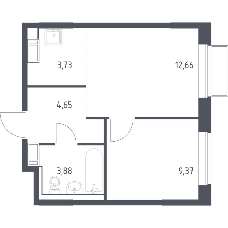 Apartment Sale, 34.29平方米 at Tomilino Park, 1-y kvartal, posyolok Zhilino-1, Lubertsy City District, Moscow Region, Russia #1 Apartment Sale, 34.29平方米 at Tomilino Park, 1-y kvartal, posyolok Zhilino-1, Lubertsy City District, Moscow Region, Russia #1